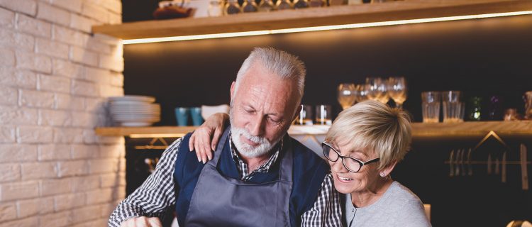 Senior Couple Cooking Together
